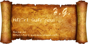 Hörl Gyöngyi névjegykártya
